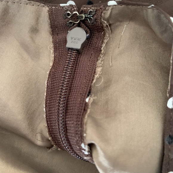 Tokyo Style Polka Dot Brown Skirt Size 6 - Picture 5 of 6